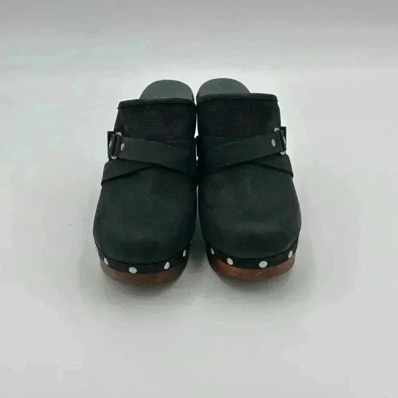 UGG Black Mules with Brown Wedge - Picture 4 of 13